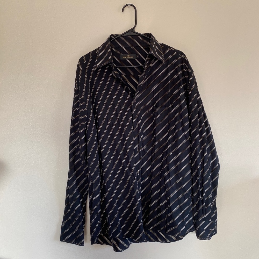 Bugatchi Uomo Black and Gold Button Down
